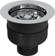 Top Fix Kitchen Strainer Waste 90mm G1 1/2" Polished Steel Finish