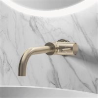 Meriden-Wall-Mounted-Single-Lever-Curved-Spout-Basin-Mixer-Tap-Brushed-Brass