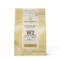 a white bag of barry callebaut white chocolate callets