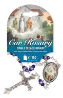 Car Rosary/Single Decade/Glass-Blue/Knock   (63938/KNOCK)
