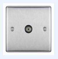 NEXUS BRUSHED STEEL 1 GANG CO-AXIAL SOCKET