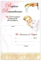 Baptismal Certificate For Baby Girl   (5807)