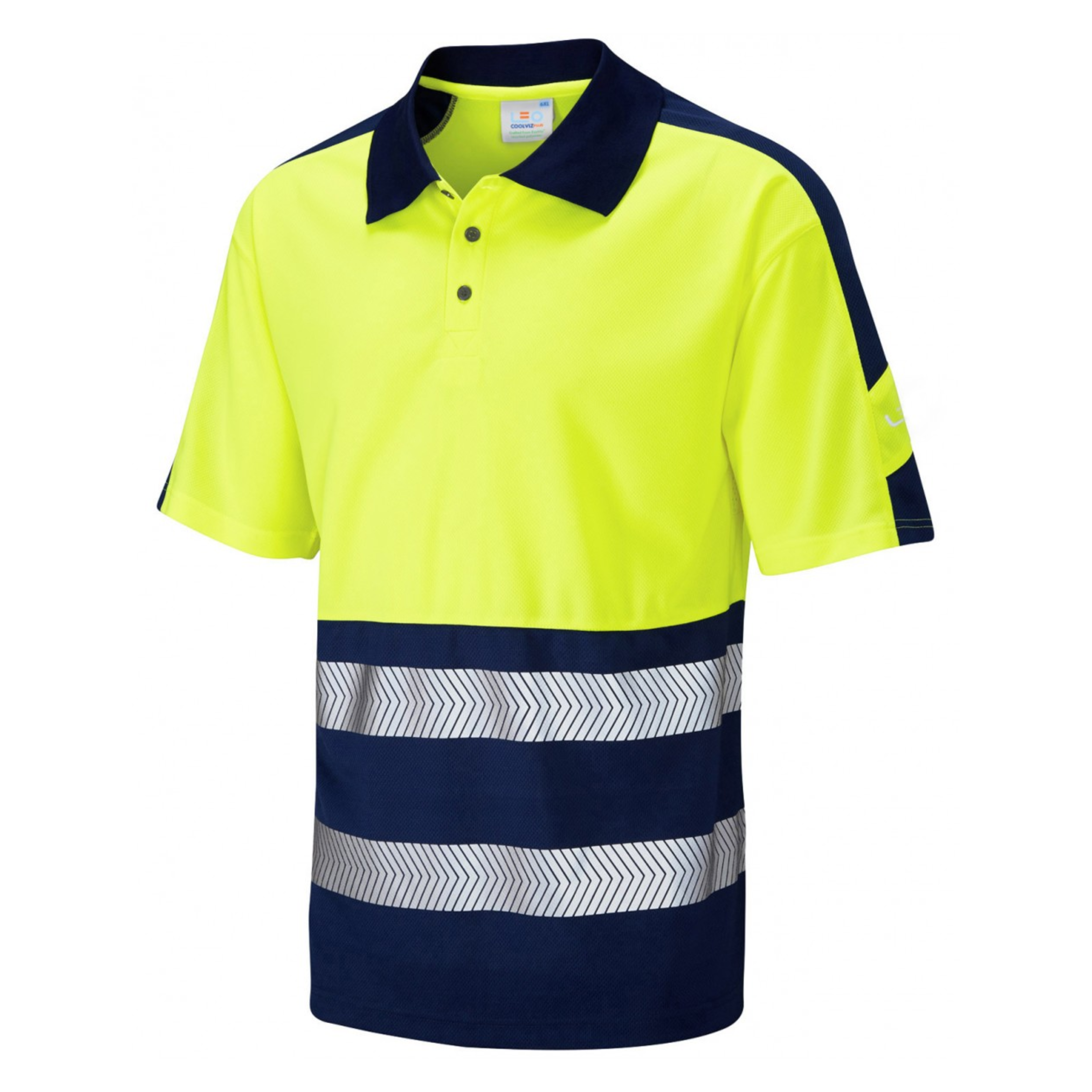 Leo Watersmeet Coolviz Polo Shirt, Yellow/Navy