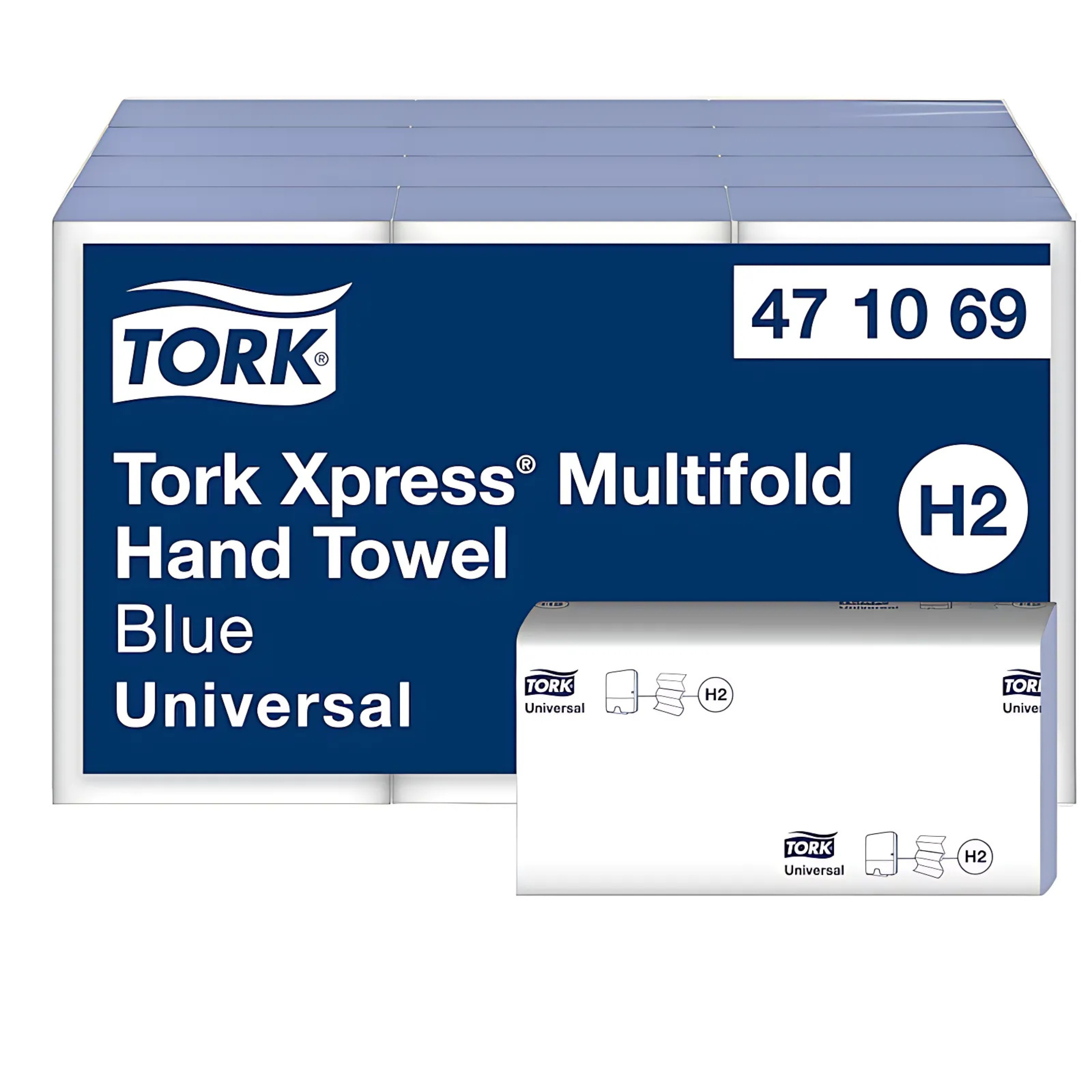 Tork Xpress Blue Multifold Hand Towel Universal Z-Fold, 1-Ply, Blue, Case