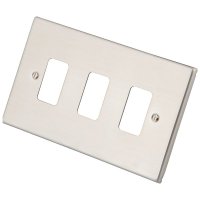 Stainless Steel 3 Gang Grid Plate 6030-352