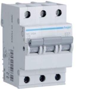 Hager 10A 3P C Curve 6kA MCB MU310A