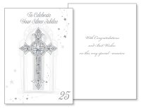 Card/Silver Jubilee/With Imitation Crystals   (20474)