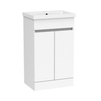Tucker French Chiltern 500mm Slim Depth Floor Standing Two Door Basin Unit Matt White