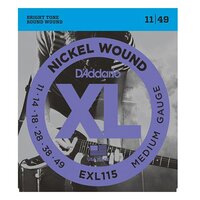 Daddario EXL115 Medium Nickel Wound Electric Guitar Strings 11-49