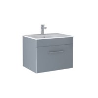 Tucker French Bucks 600mm Wall Mounted Single Drawer Basin Unit Matt Blue Steel