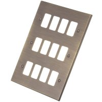 Antique Brass 12 Gang Grid Plate 6060-357