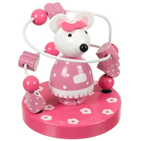 Wooden pink mouse bead maze