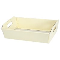 Ivory Silk Hamper Basket - 310 x 220 x 90mm