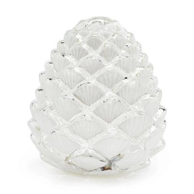 Clear White Pine Cone Decoration