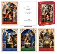 Gold Stamped Christmas Box/12 cards   (92828)