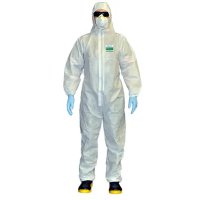 Disp Coveralls BarrierTec 1000, White SMS