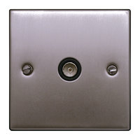 FEP Low Profile Satin Chrome 1G Co-Axial Socket | LV0801.0023
