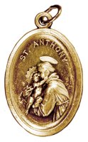 Brass Plated Medal Saint Anthony   (1522/ANT)