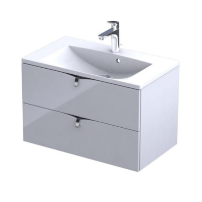 Serra 80cm 2 Drawer Vanity Unit - Gloss White