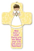 Wood Cross 7 inch/Communion Girl   (C12496)
