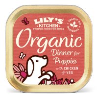 Lilys Kitchen Dog Tray Organic Dinner For Puppies Chicken 11x150g