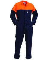 Turu Designer Contrast Long Sleeve Cotton Zip Overalls 300gsm