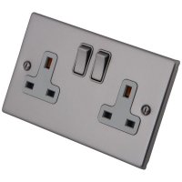 Gunmetal Grey 2 Gang 13 Amp Socket 6011-105