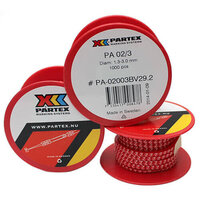 Partex PA 02/3 White 2 on Red Coloured Cable Marker (1000)