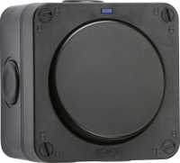 Knightsbridge 1G 2W IP66 Black Switch OP2