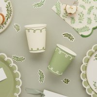 Botanical Paper Cups - Pack of 8