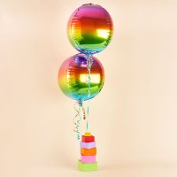 Rainbow Orb Foil Balloons - Pack of 2