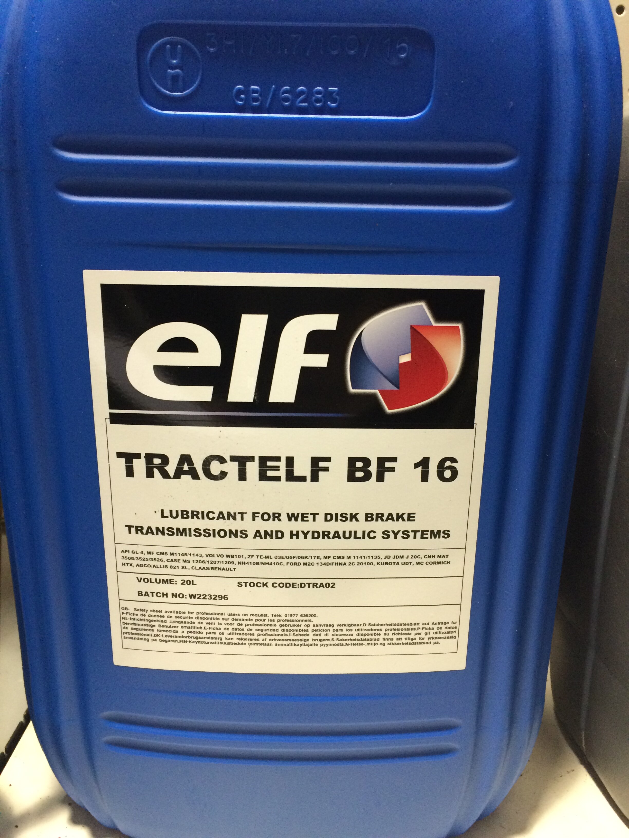 Tractelf BF16 Lubricant For Wet Disc Brake Transmissions And Hydraulic