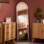 LED Cheval Arch Mirror 160cm x 20cm - White 