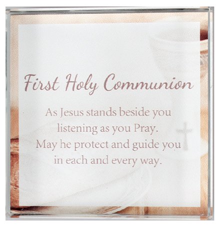 Glass Block Paperweight/Communion   (C50683)