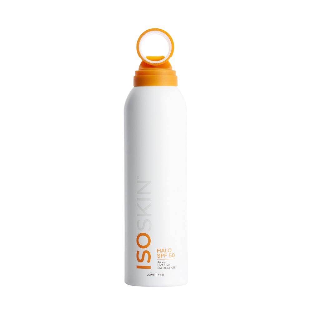 Isoclean Isoskin Halo Spf50 UVA/UVB Protection Non-Stick Instant Drying Water Resistant Spray 200ml