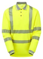 PULSAR&reg; LIFE Men's Hi-Vis Long Sleeve Yellow Polo Shirt