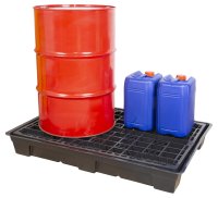 135 LTR LOW LEVEL SPILL PALLET FOR 2 DRUMS