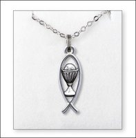 Silver Plated Necklet/Communion/Fish Shape   (C68910)