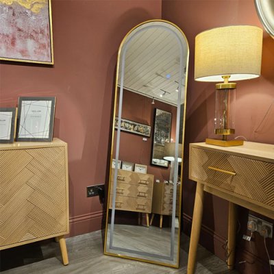 LED Cheval Arch Mirror - Gold 