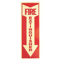Fire Extinguisher Glow Arrow, 4" W x 12" H, Vinyl