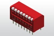 Dip Switch Through Hole  SPST Piano Style 8 Position