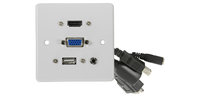 AV Wall Plate 1G HDMI/VGA/USB/3.5m