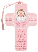 Wood Cross 5 inch/Guardian Angel Girl   (12461)
