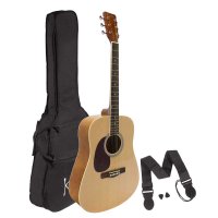 Koda Natural Left Handed 4/4 Size Beginner Acoustic Guitar Pack