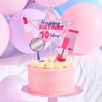 Pamper Party 'Happy Birthday' Card Cake Topper Set