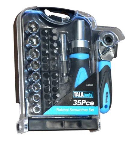 Tala Ratchet Socket & Screwdriver Bit Set 35Pcs