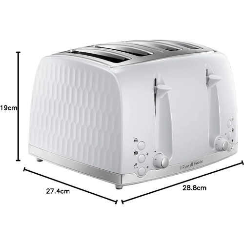 Russell Hobs Honeycomb 4 Slice Toaster - White 2