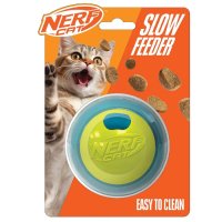Nerf Cat Puzzle Feeder Ball 3.5in Blue/Green/Clear 1x2