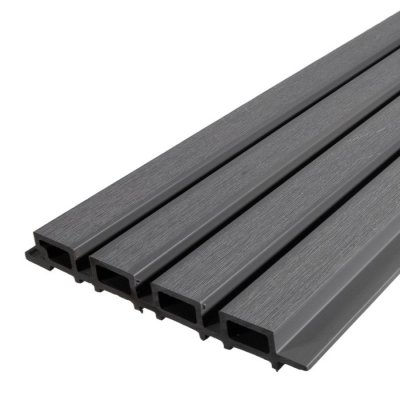 Linear Slatted Composite Cladding Board Grey 219x26mm x 3.6m