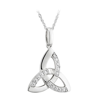 14k white gold diamond trinity knot pendant s44415 from Solvar